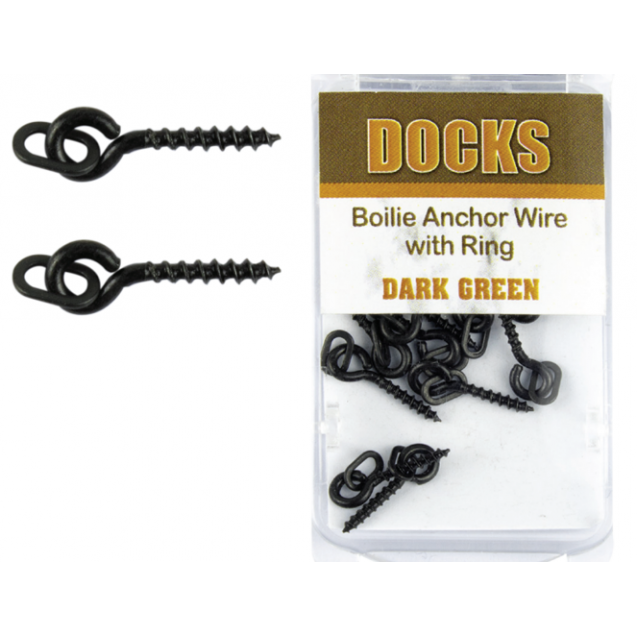 Boilie Anchor Wire With Ring - Dark Green (690761)
