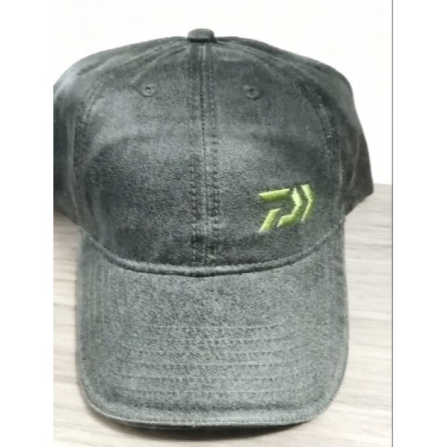 Daiwa Trucker Washed Oil Skin 6 Panel Cap - OLIVE