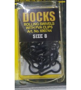 Size 8 - Rolling Swivels with PVA Clips (690744)