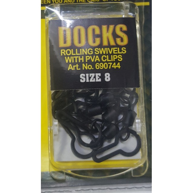 Size 8 - Rolling Swivels with PVA Clips (690744)