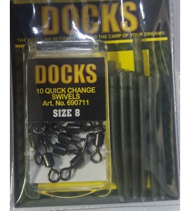 Size 8 - Quick Change Swivels with Anti-Tangle Sleeves  