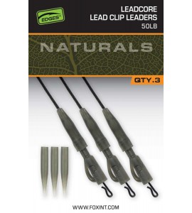 50lb Leadcore Lead Clip Leaders - Naturals - CAC852
