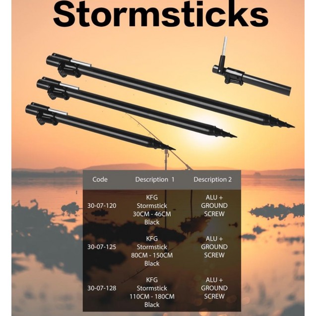 KFG Stormstick 30cm - 46cm Black Aluminuim (3007120)