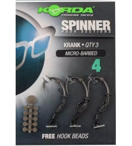 Size 4 Spinner Krank Micro Barbed Hook X3 - (KCR126)