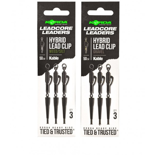 Leadcore Leader X3 With Ring Swivel Weed/ Silk 50cm [KLL004]