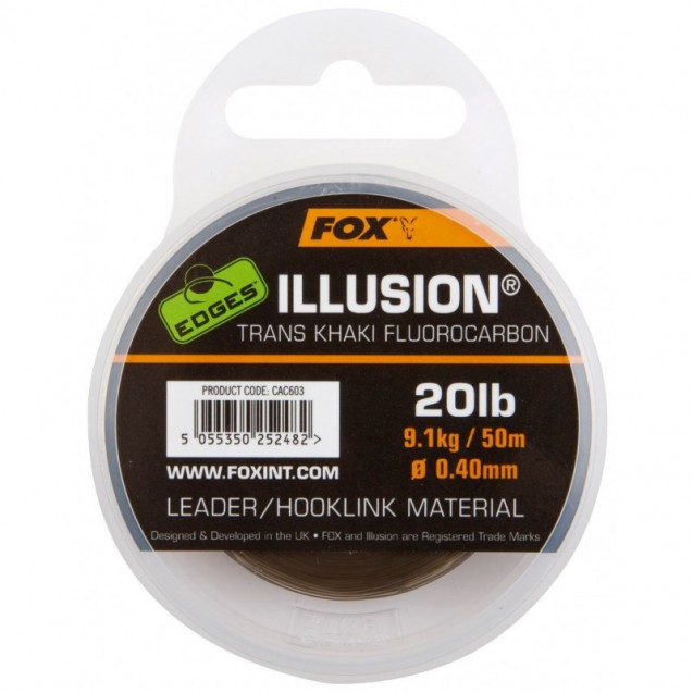 20lb Illusion Trans Khaki Fluorocarbon - 50M (CAC603)
