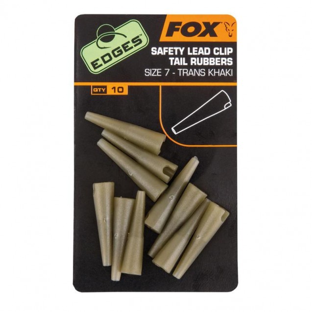 Size 7 Safety Lead Clip Tail Rubbers (Trans Khaki) - Fox