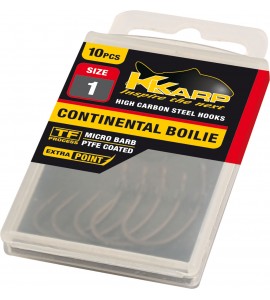Size 1 Continental Boilie Hooks - K Karp