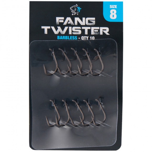 Size 10 Nash Barbless Fang Twister Hooks