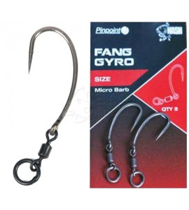 Size 6 Pinpoint Fang Gyro Micro Barbed Hooks - Nash