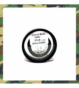 25lb Coated Braid (Army Green) - War Carp