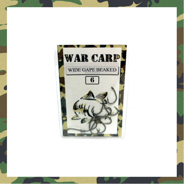 Size 6 Wide Gape Beaked Hooks - War Carp