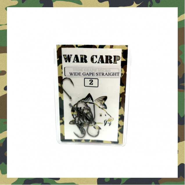 Size 2 Wide Gape Straight Hooks - War Carp