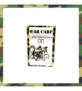 Size 4 Wide Gape Straight Hooks - War Carp