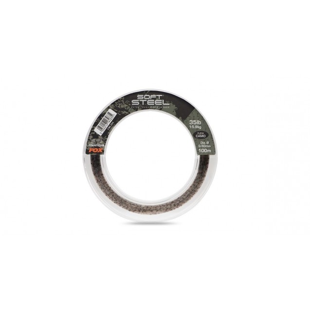 35lb Soft Steel Fleck Leader - camo 100m - CML204
